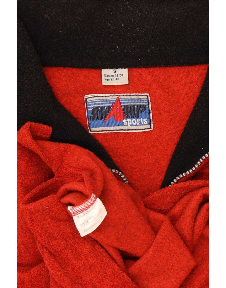 Shamp Pull polaire à col zippé pour homme, coupe ample, petit polyester rouge