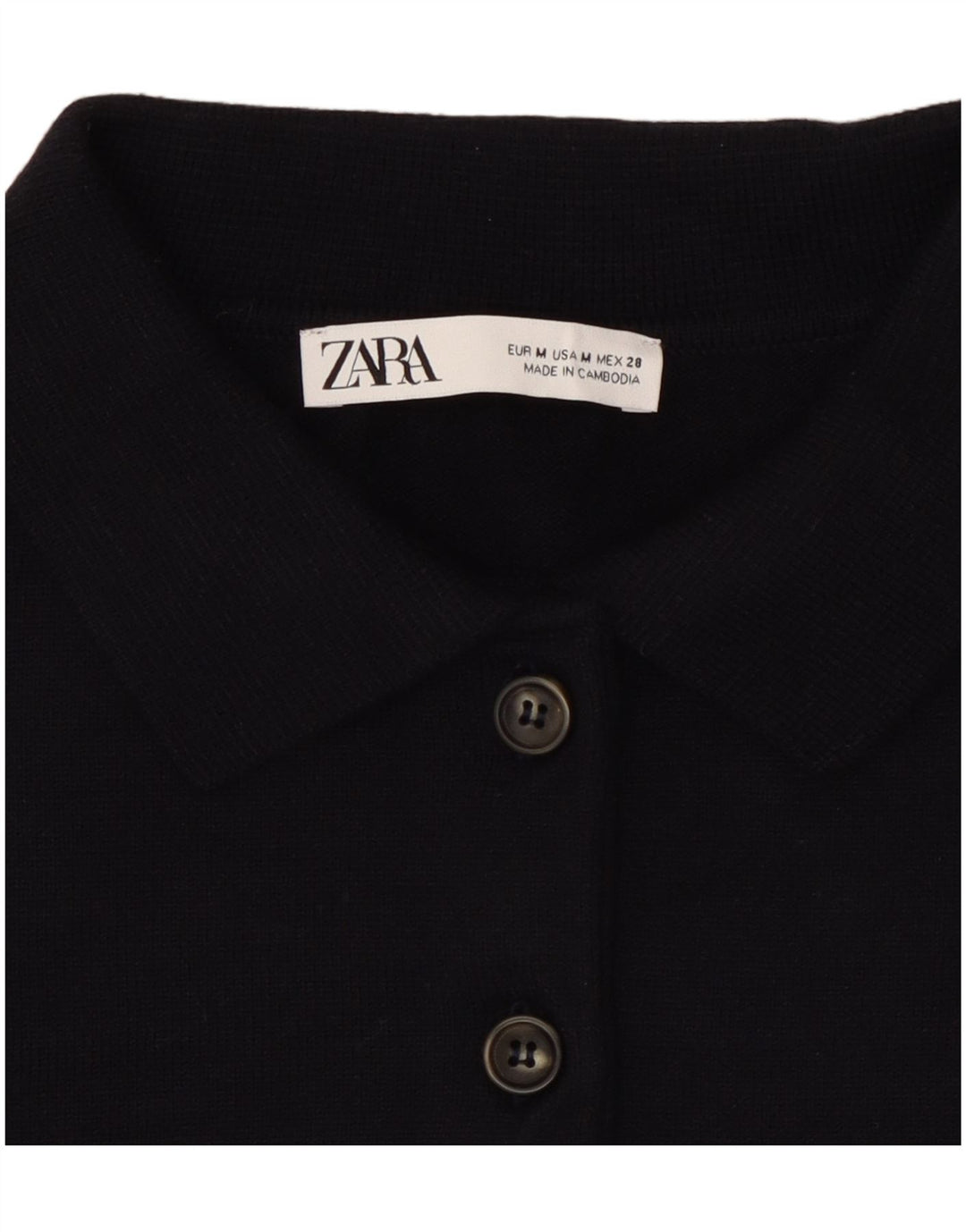 Zara Pull surdimensionné à col polo pour femme UK 14 Bleu marine moyen