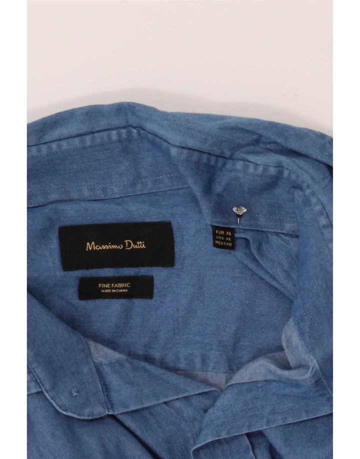 Massimo Dutti Chemise en Jean XL Bleu Marine Homme