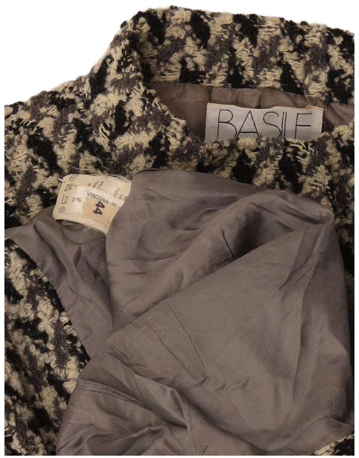 Basile Veste Blazer 4 Boutons Femme IT 44 Gris Moyen Géométrique Viscose
