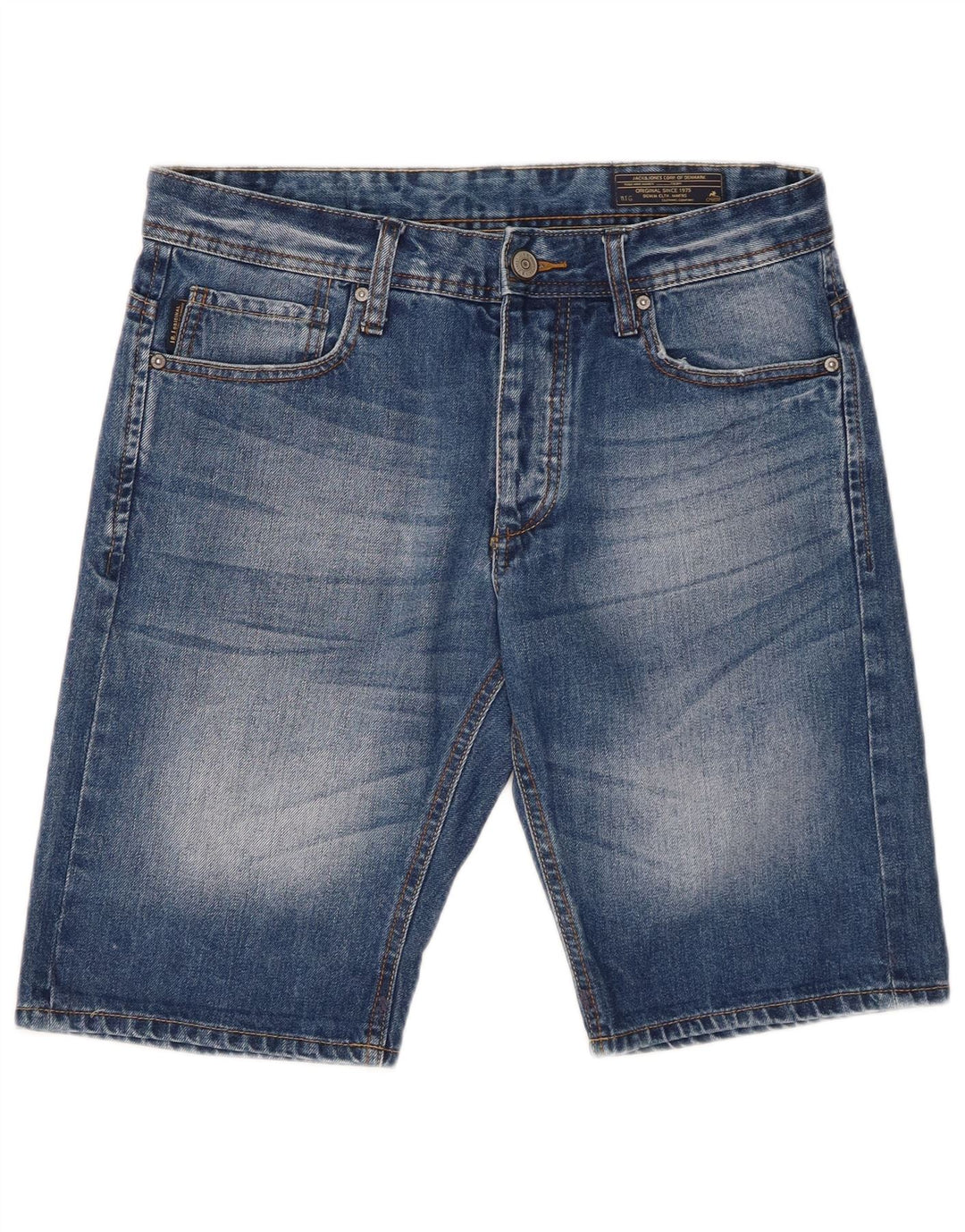 Jack & Jones Short en Jean Homme Medium W32 Bleu Coton