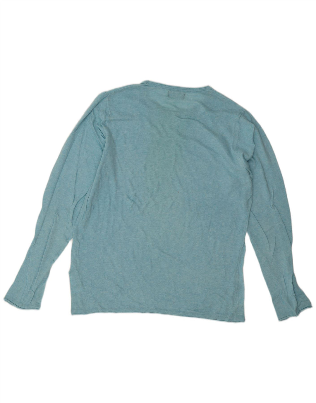 Zara Pull Col Rond Homme Bleu Moyen Coton