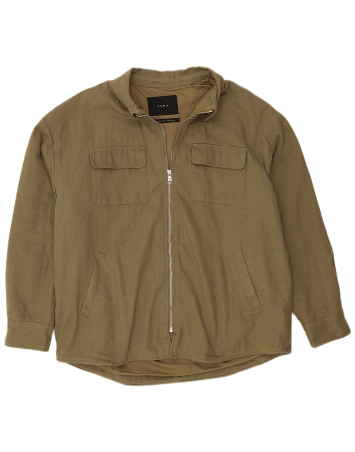 Zara Veste utilitaire pour homme UK 42 XL Coton kaki