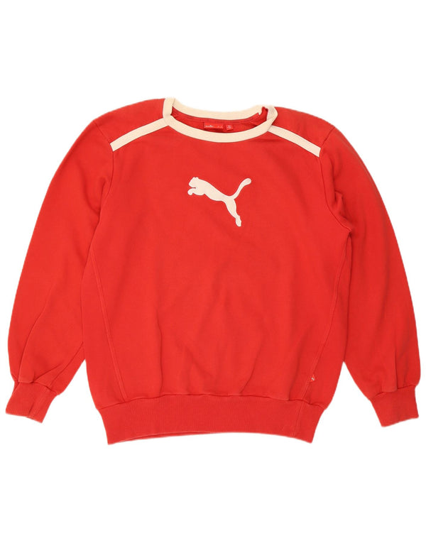 Puma Sweat-shirt Graphic Sweatshirt Jumper Small Homme Rouge Colorblock