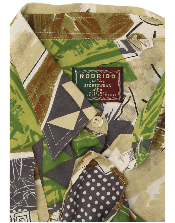Rodrigo Chemise à manches courtes pour hommes Taille 41 16 Grand Géométrique multicolore