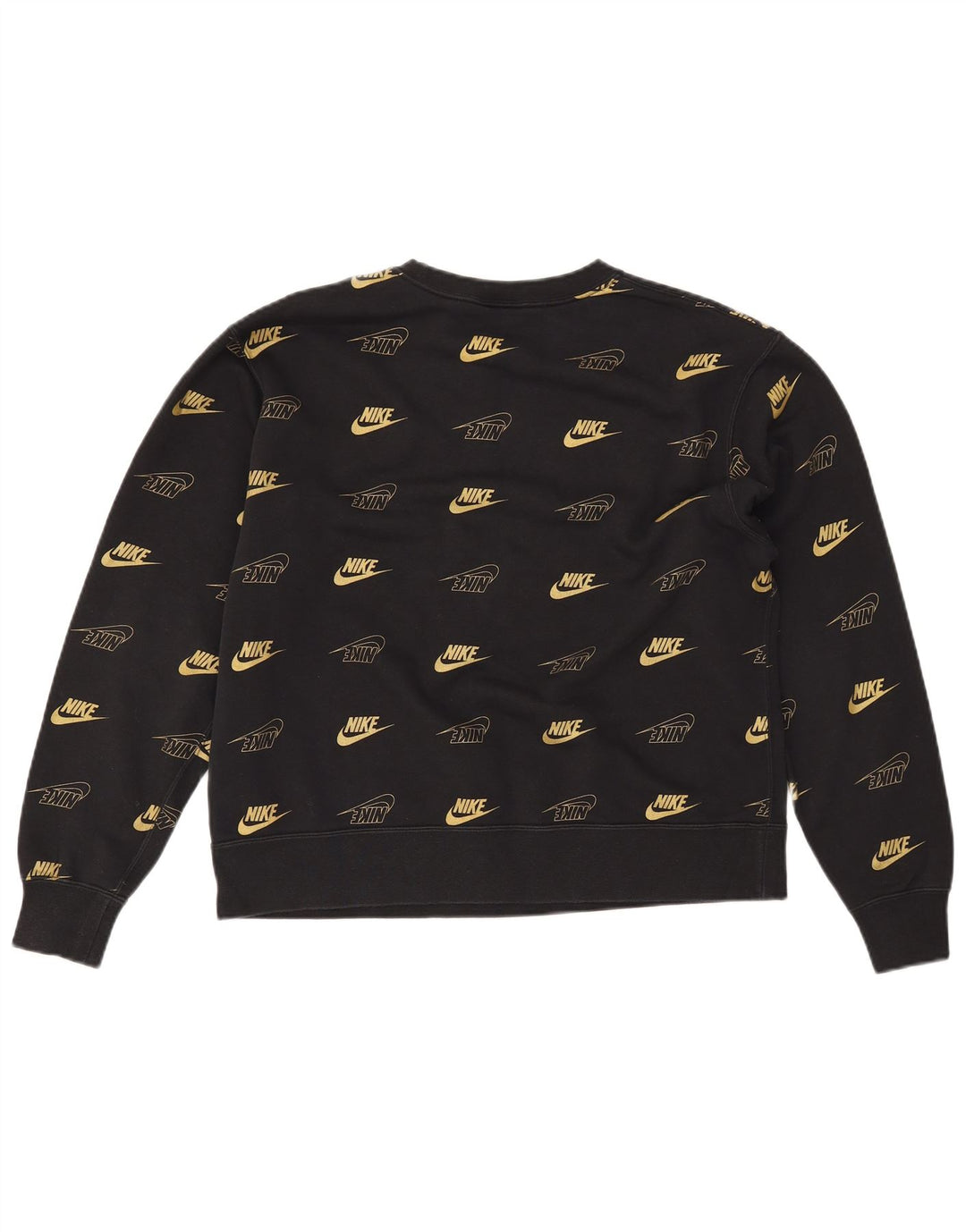 NIKE Sweat-shirt graphique pour femme UK 14 en coton noir moyen