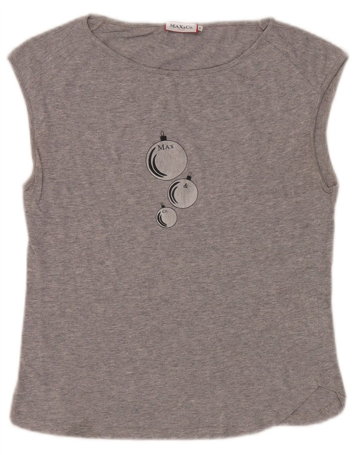 Max & Co. Débardeur graphique pour femme UK 10 Small Gris