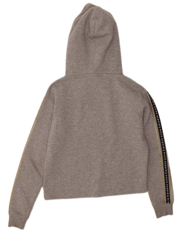SUPERDRY Pull à capuche surdimensionné pour femme UK 8 Small Gris