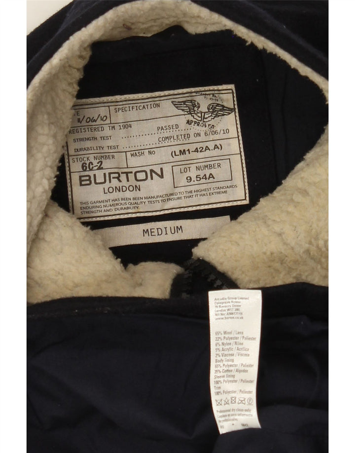 Burton Duffle Jacket Homme UK 38 Laine Bleu Marine Moyen