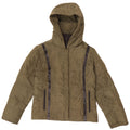 Jack Wills Veste matelassée à capuche pour femme UK 10 Petit polyester rayé kaki