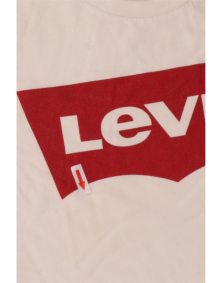 Levi's T-Shirt Graphique Femme UK 12 Blanc Moyen