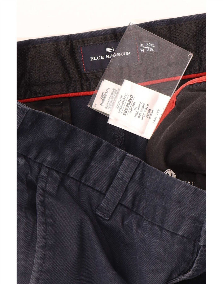 Marks & Spencer Pantalon Chino Droit Blue Harbor Homme W32 L29 Bleu Marine