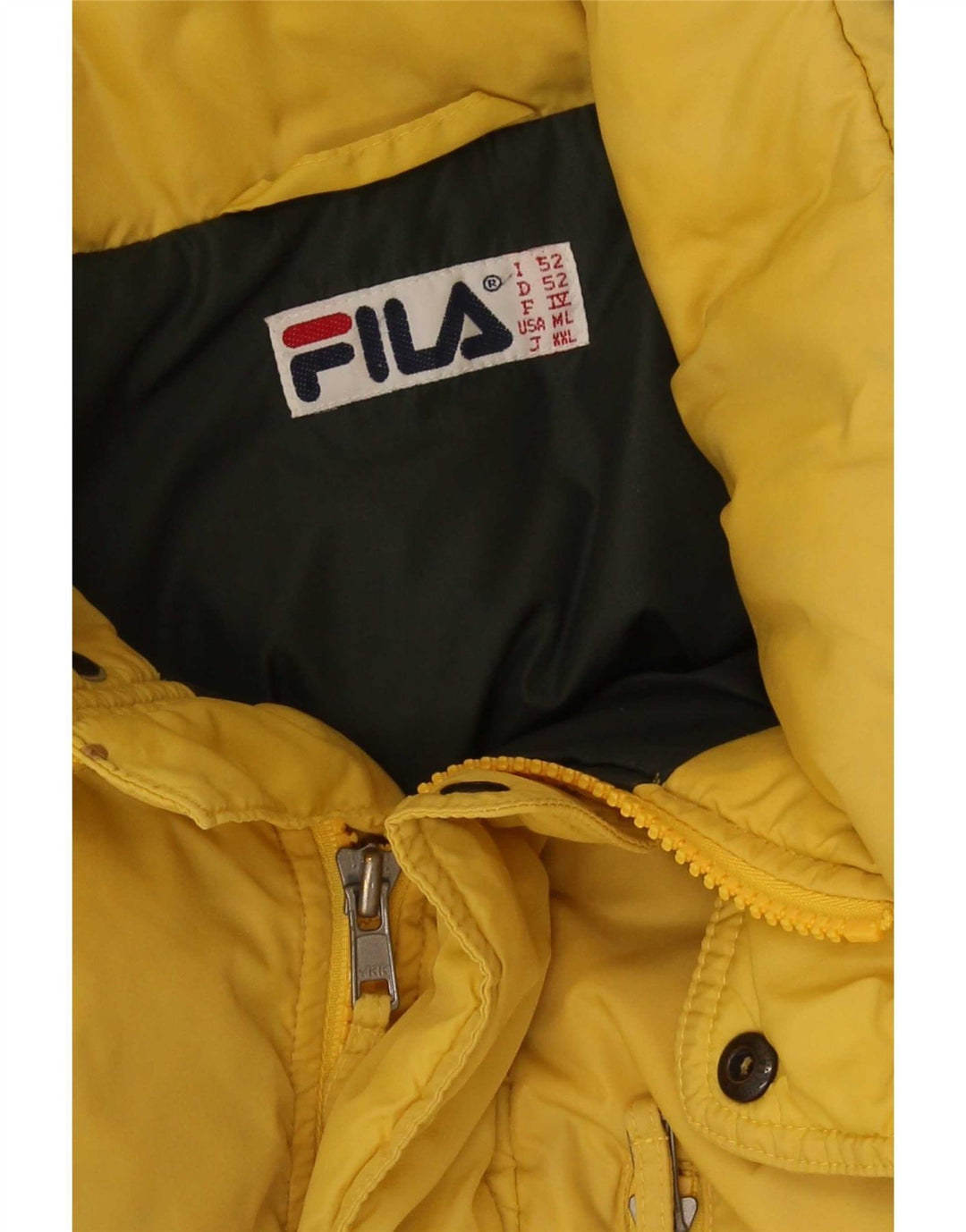 Fila Veste matelassée pour homme UK 38 Jaune moyen Colourblock