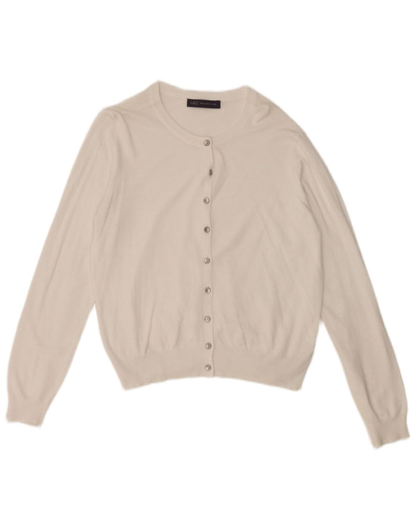 Marks & Spencer Pull cardigan court pour femme UK 12 Viscose blanc moyen