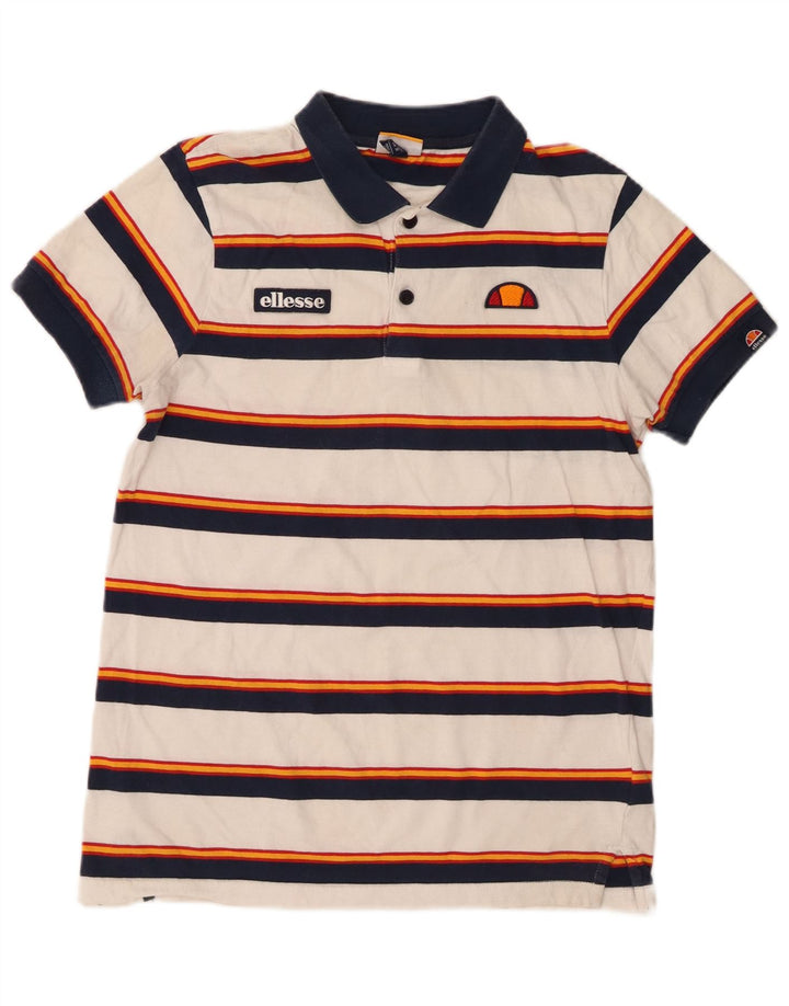 Ellesse Polo Homme Petit Blanc Rayé Coton