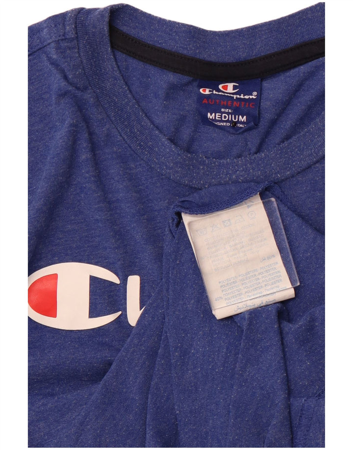 CHAMPION T-Shirt Graphique Homme Bleu Moyen Coton