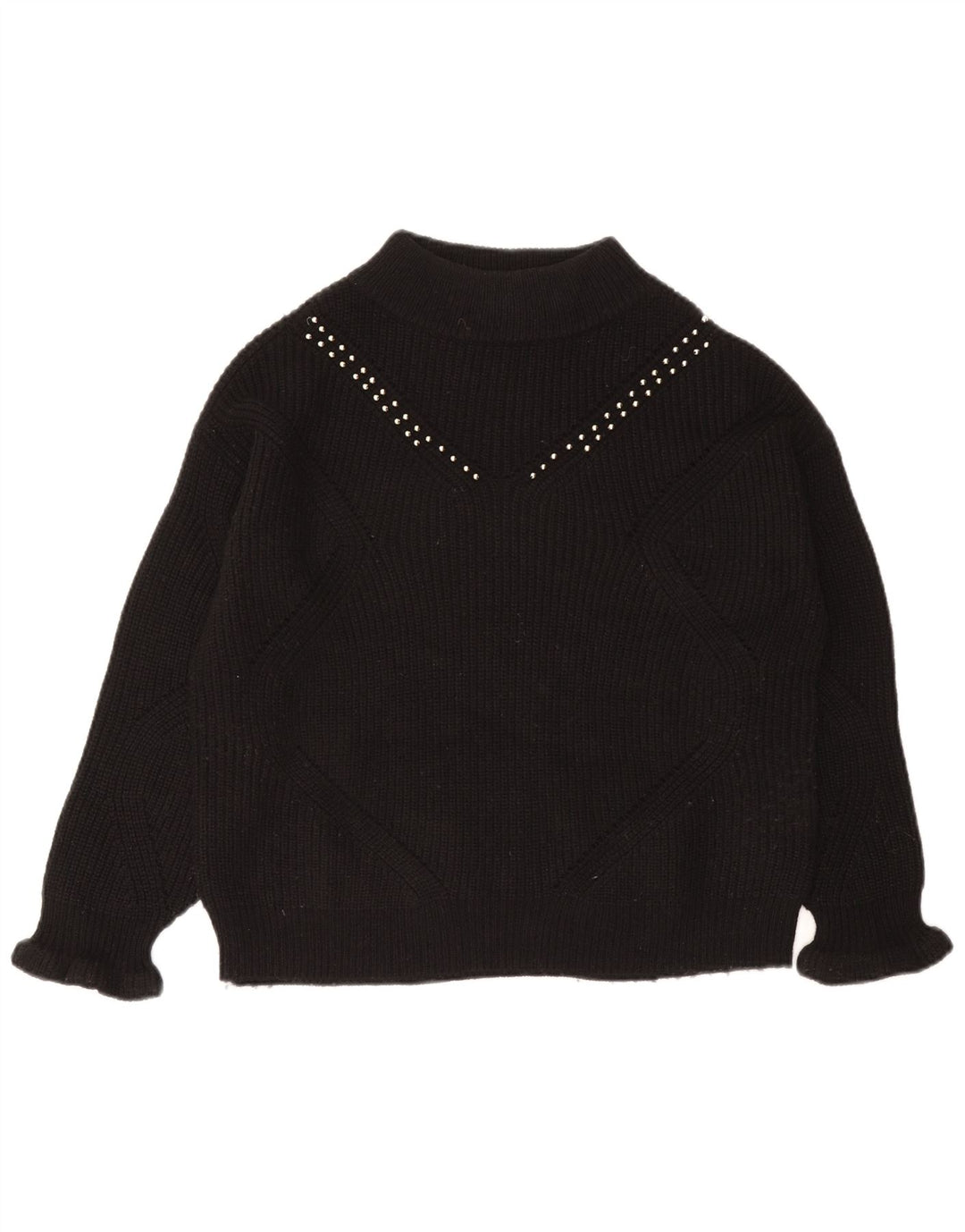 Guess Pull surdimensionné à col roulé pour femme UK 10 Petit Acrylique Noir