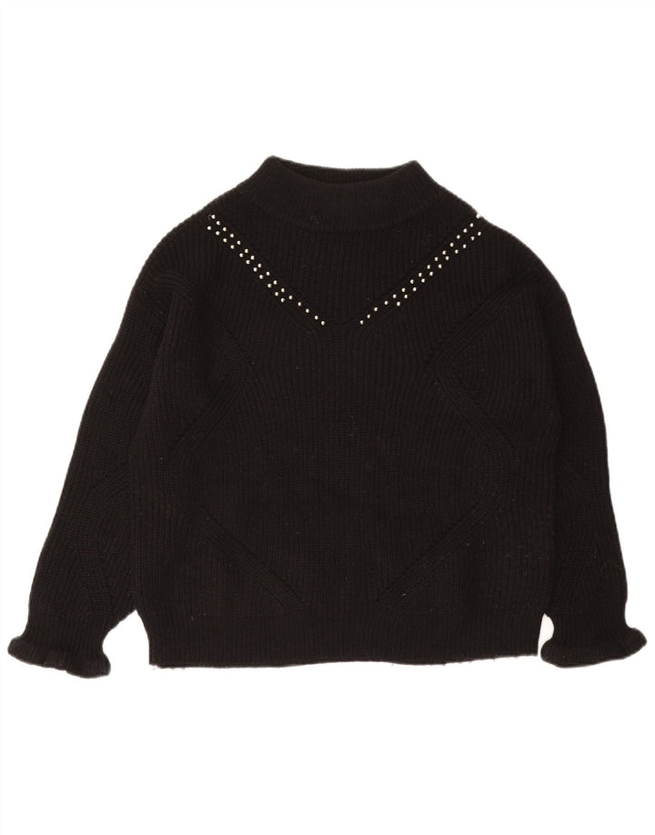 Guess Pull surdimensionné à col roulé pour femme UK 10 Petit Acrylique Noir