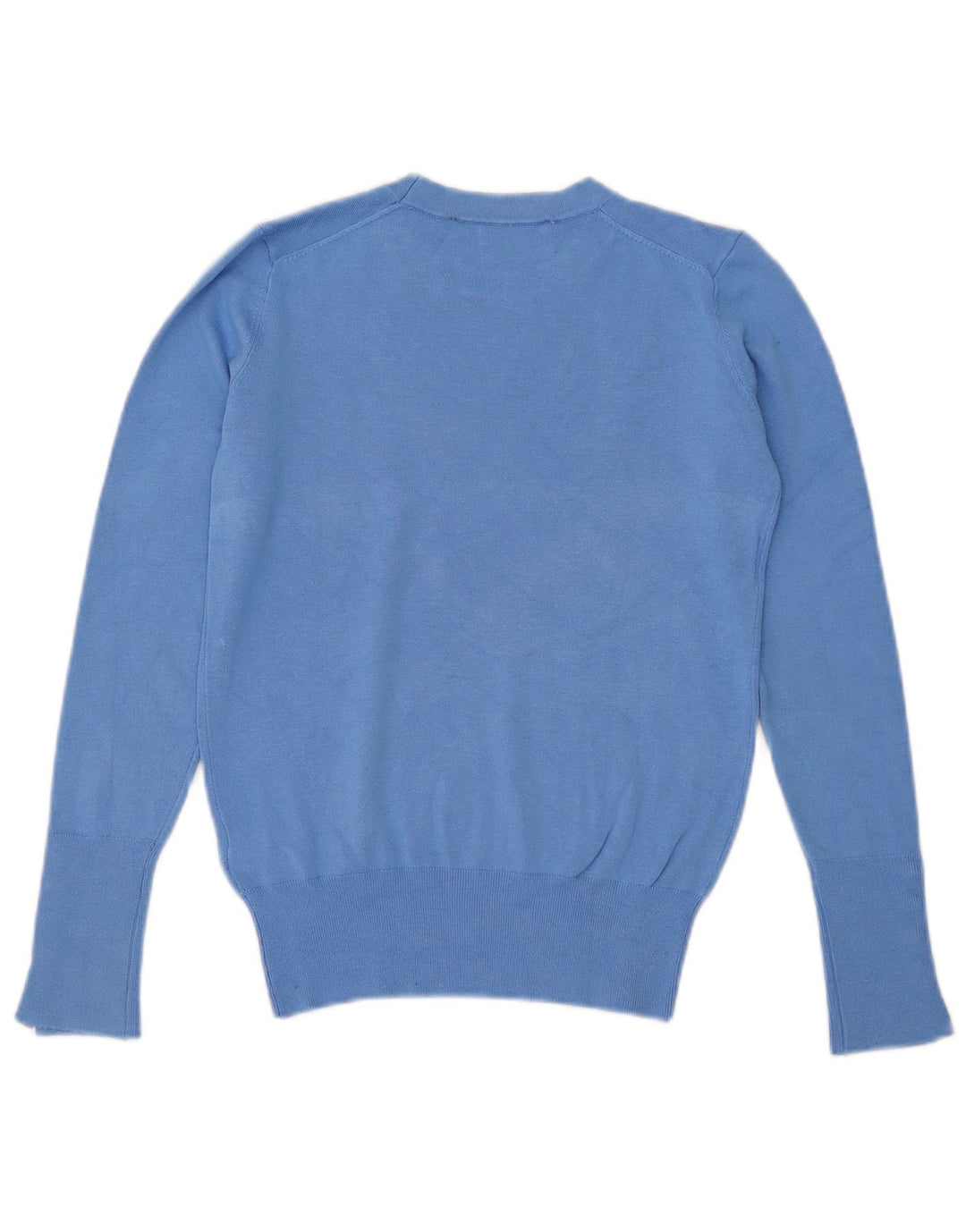 Zara Pull ras du cou pour femme UK 10 Small Bleu Viscose