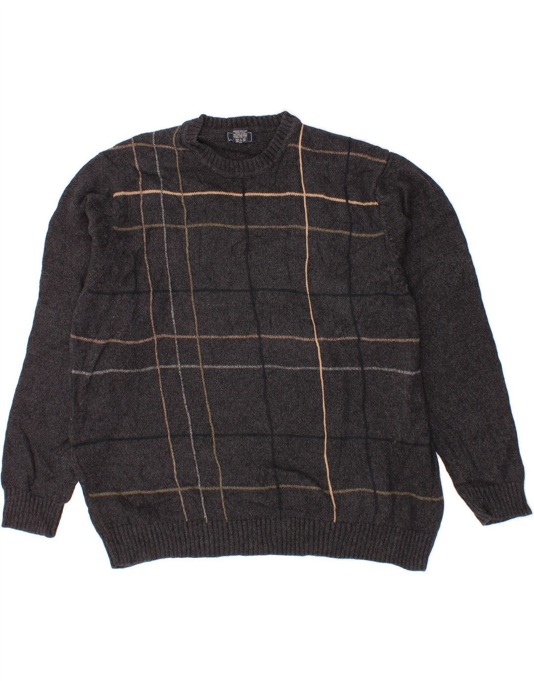 DOCKERS Pull à col rond pour homme 2XL Gris à carreaux en coton