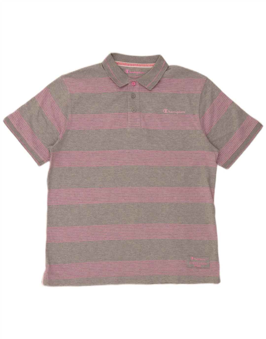 Champion Polo Homme XL Gris Rayé Coton