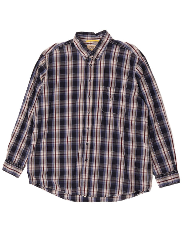 Chemise Homme Camel Active XL Bleu Marine Plaid Coton