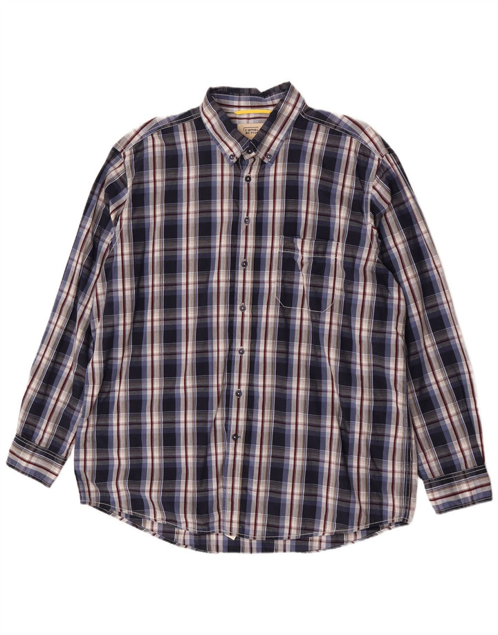 Chemise Homme Camel Active XL Bleu Marine Plaid Coton