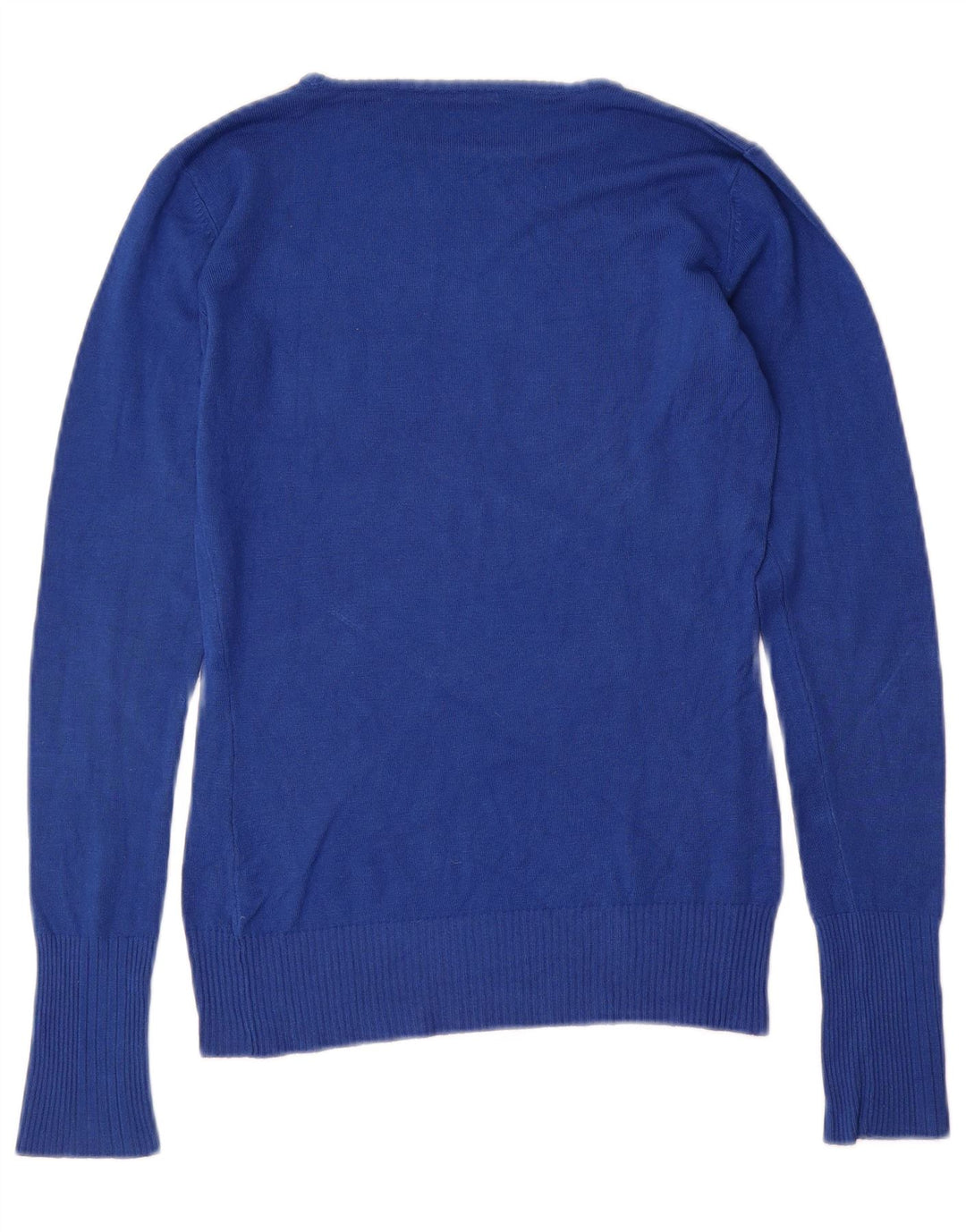 GUESS Pull graphique à col bateau pour femme UK 12 Bleu moyen Viscose