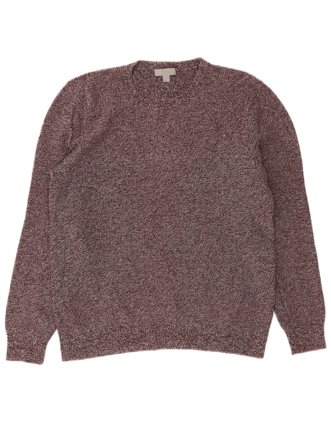 Cos Pull à col rond pour homme en lin moucheté bordeaux moyen