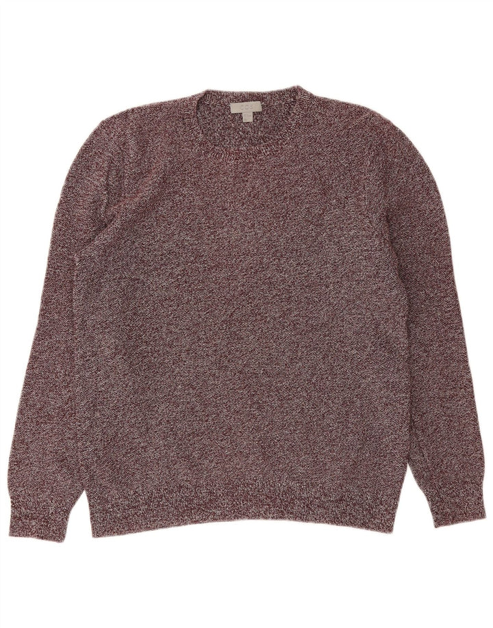 Cos Pull à col rond pour homme en lin moucheté bordeaux moyen