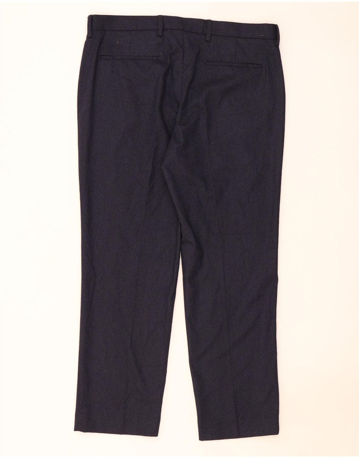 Marks & Spencer Pantalon de costume coupe classique pour homme W36 L29 Bleu marine Polyester