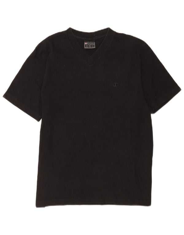 Champion Mens T-Shirt Top Medium Black Cotton