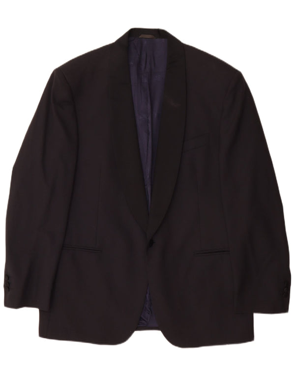 Ferre Veste Blazer 1 Bouton Homme IT 54 2XL Bleu Marine Laine Vierge