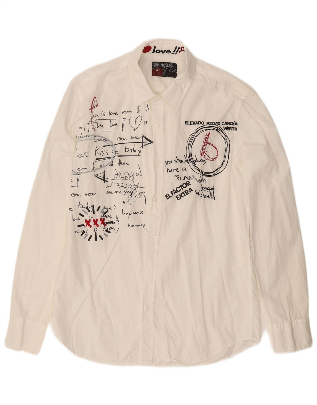DESIGUAL Chemise Graphique Homme Blanc Moyen