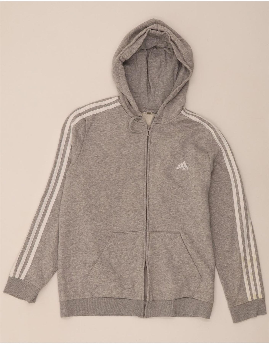 Adidas Pull à capuche zippé pour homme Gris moyen moucheté