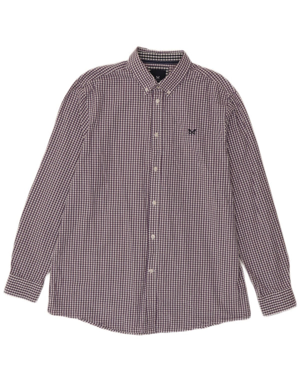Crew Clothing Chemise classique pour homme en coton vichy violet Taille L