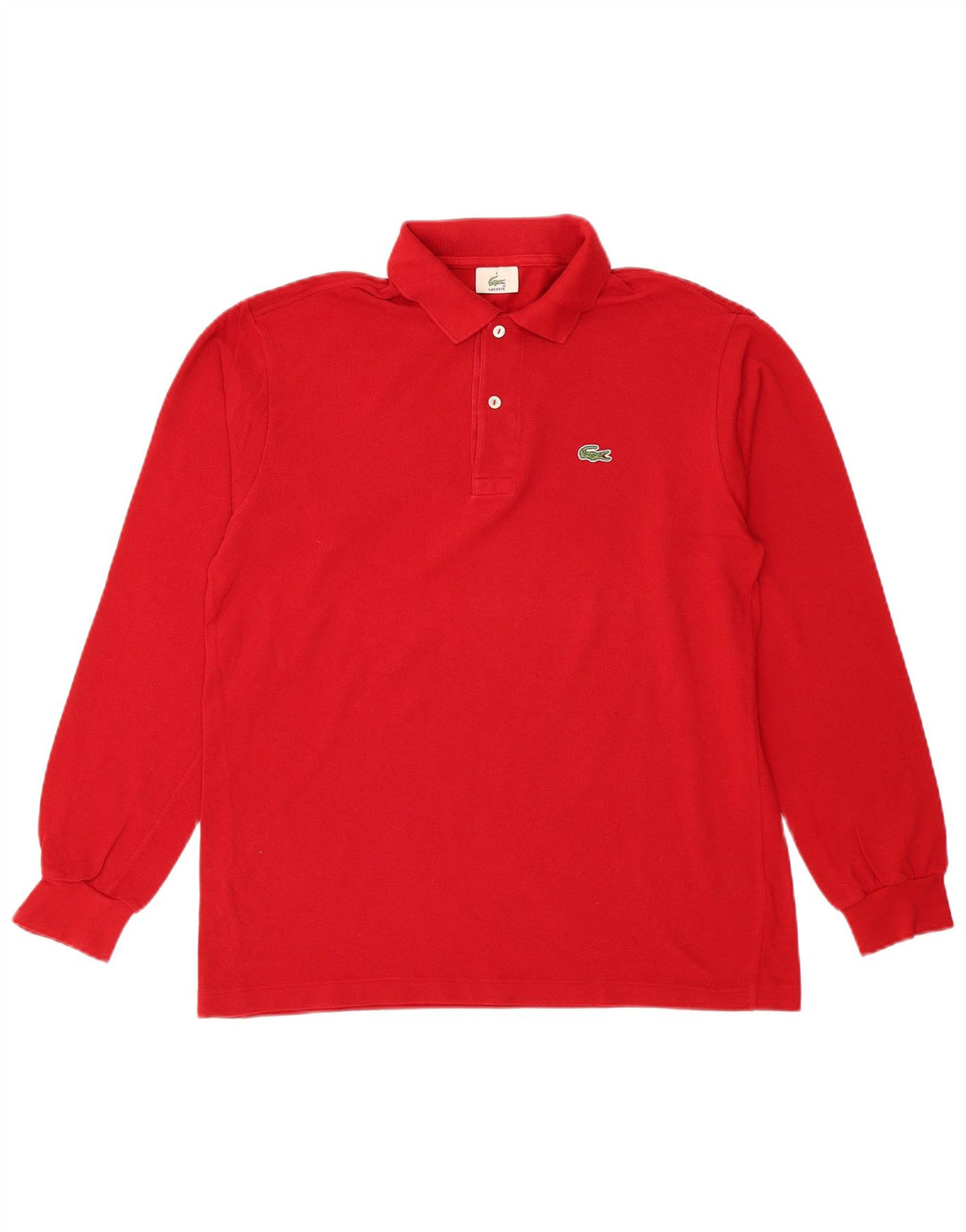 Lacoste Polo à manches longues pour homme Taille 4 Coton rouge moyen