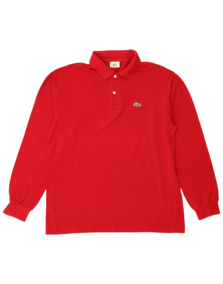 Lacoste Polo à manches longues pour homme Taille 4 Coton rouge moyen