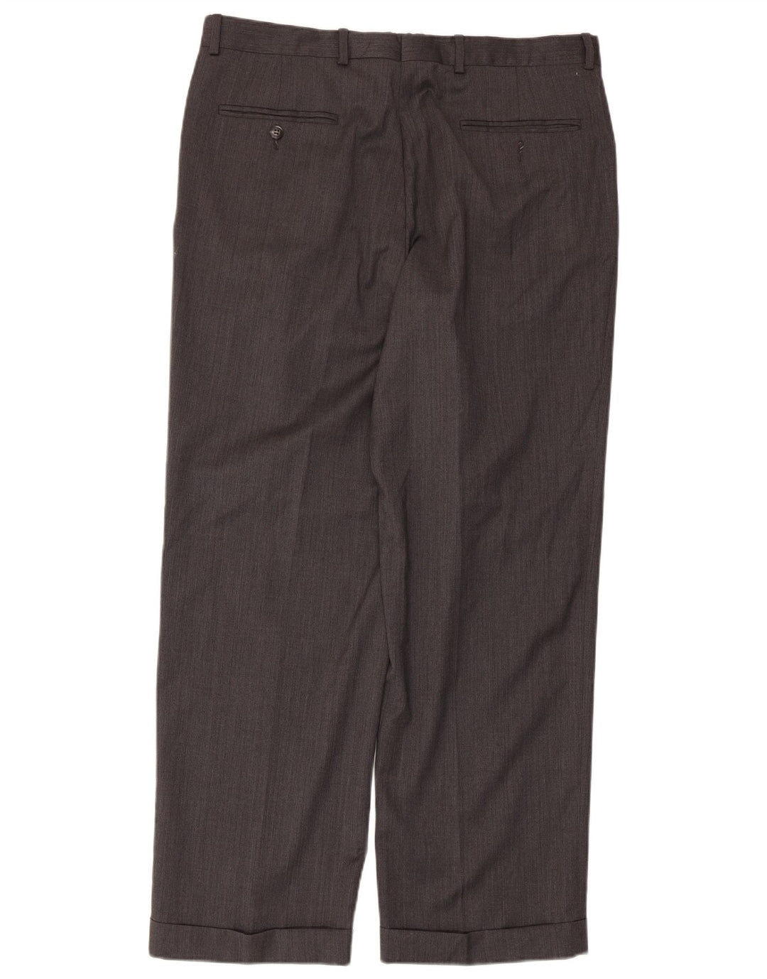 Izod Pantalon de Costume à Chevilles Homme W36 L30 Laine Grise