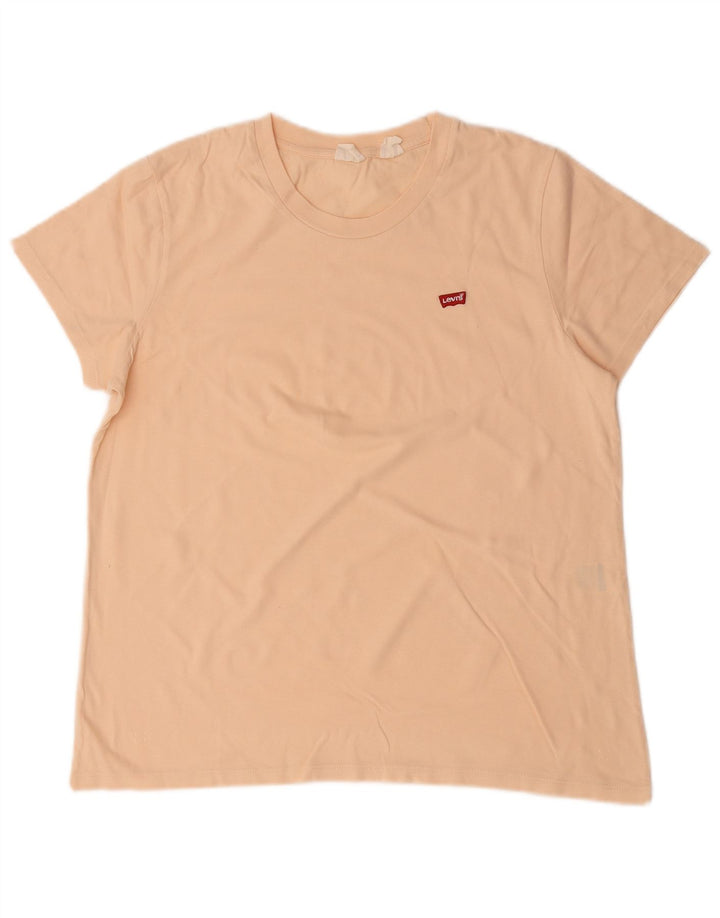 Levi's T-Shirt Femme UK 16 Large Beige Coton