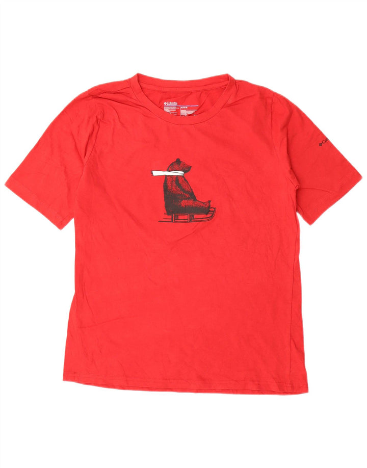 Columbia T-Shirt Graphique Homme Rouge Moyen Coton