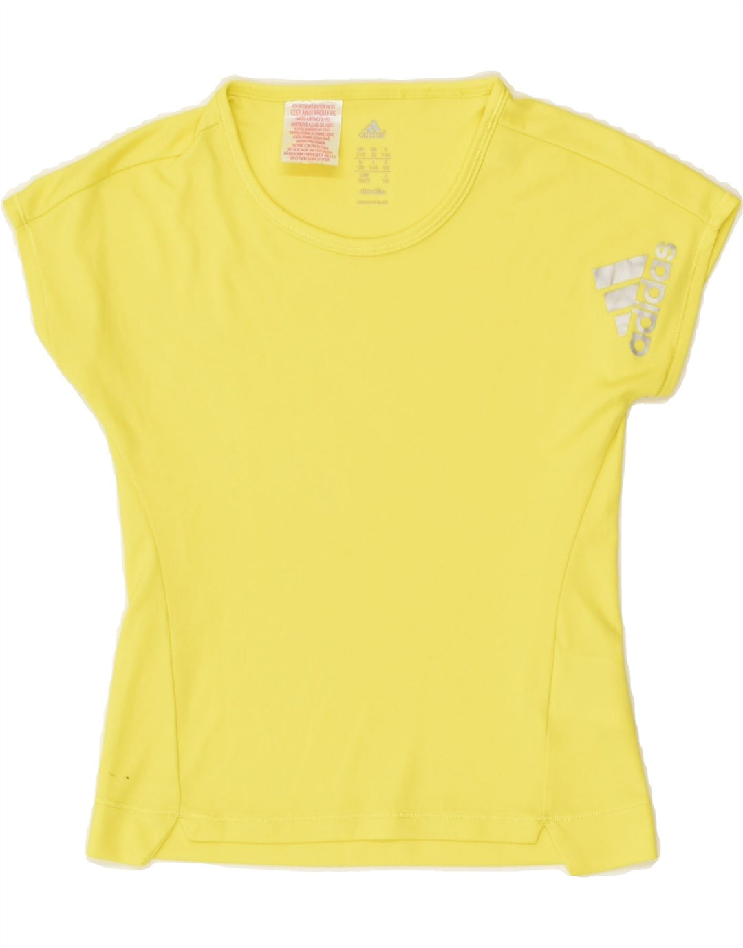 ADIDAS Girls Climalite T-Shirt Top 7-8 Years Green Polyester | Vintage Adidas | Thrift | Second-Hand Adidas | Used Clothing | Messina Hembry 