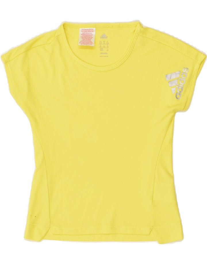 ADIDAS Girls Climalite T-Shirt Top 7-8 Years Green Polyester | Vintage Adidas | Thrift | Second-Hand Adidas | Used Clothing | Messina Hembry 