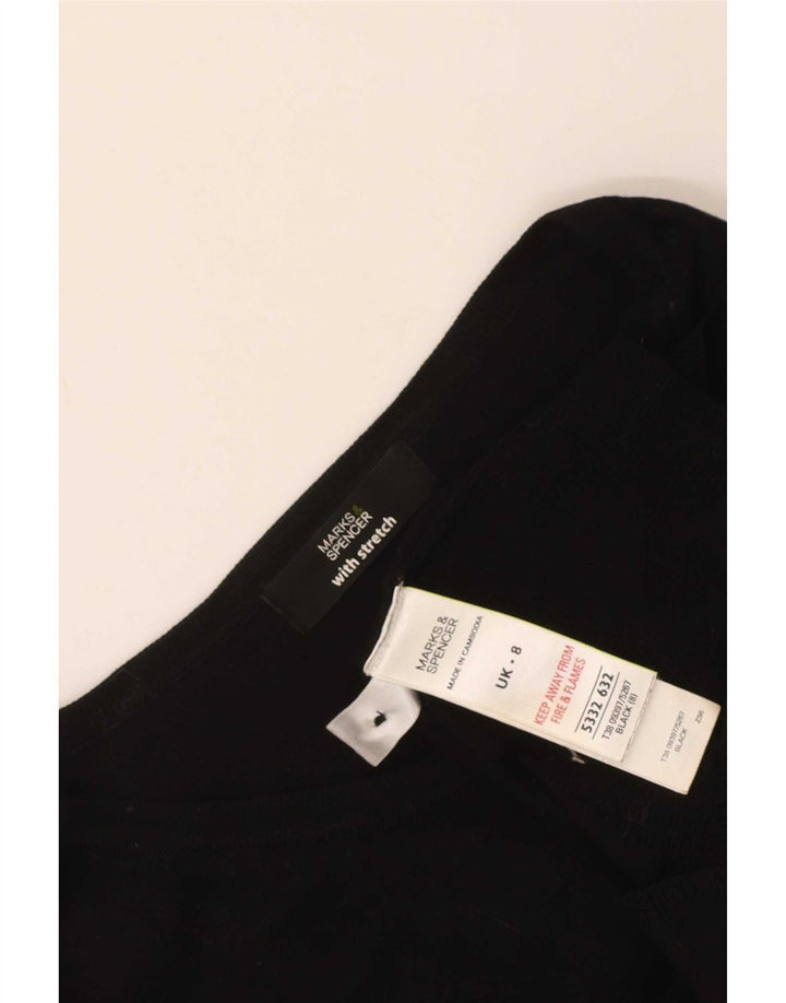 Marks & Spencer Pull Cardigan Femme UK 8 Petit Viscose Noir