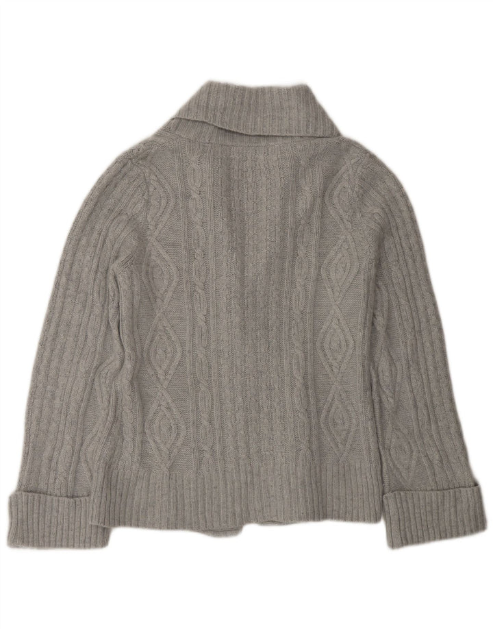 Marks & Spencer Pull Cardigan Femme UK 12 Acrylique Gris Moyen