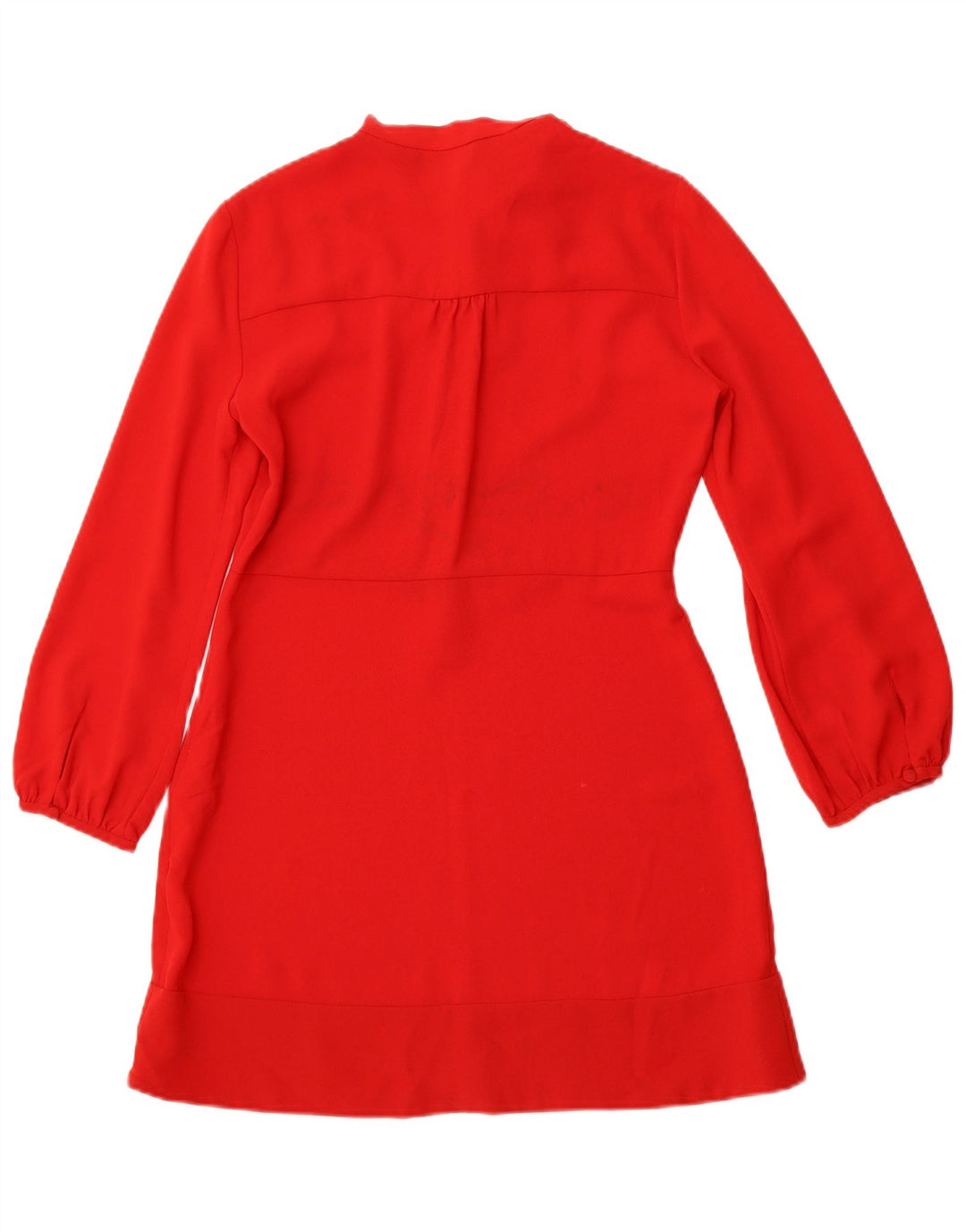 ZARA Robe trapèze à manches longues pour femme UK 12 Polyester rouge moyen