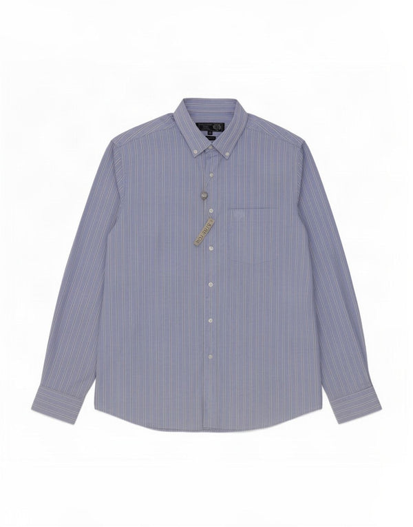 Paul Costelloe Chemise Regular Fit Homme Bleu Moyen Rayé Coton