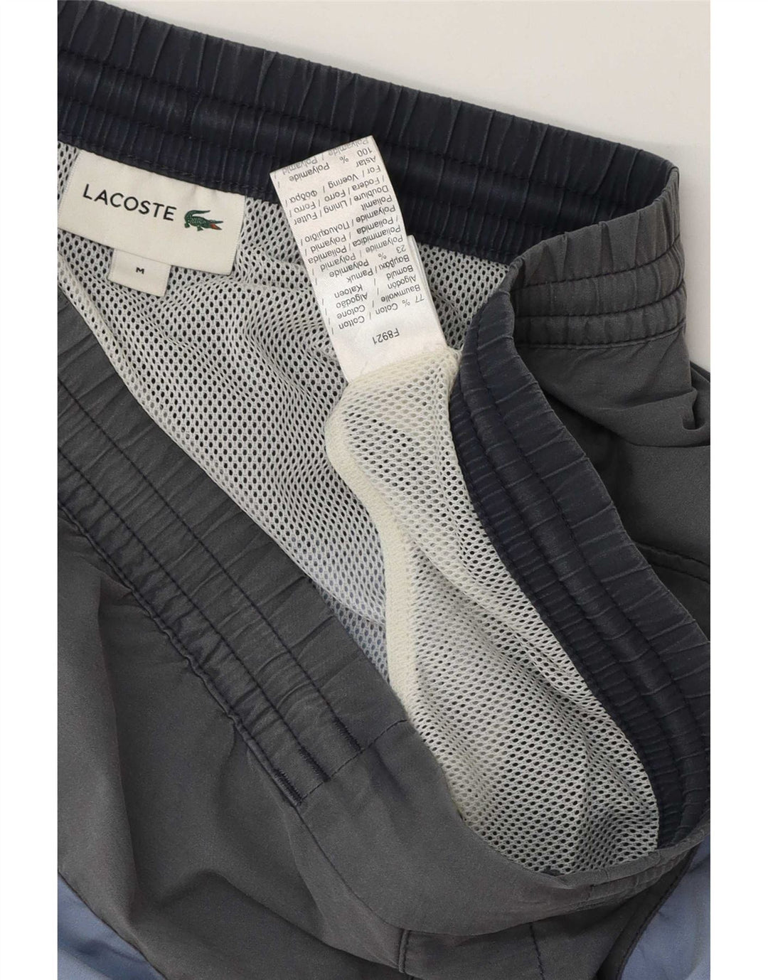 Lacoste Short de bain en coton colour block multicolore moyen pour homme