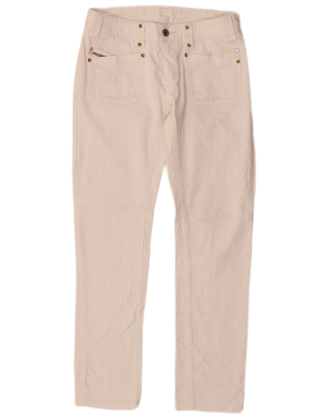 DIESEL Jean droit femme W27 L29 coton blanc