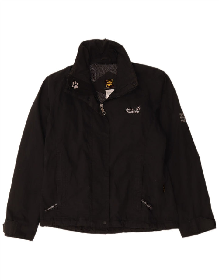 Jack Wolfskin Veste de Pluie Femme UK 12/14 Moyen Noir Polyester